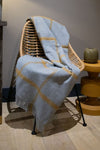 John Hanly Large Grey Mustard Check Blanket