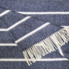 Blue and white patterned fabric with fringes