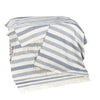 John Hanly Merino Denim & White Stripe Blanket