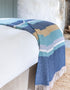 John Hanly Merino Lambswool Blue Stripe Throw