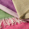 John Hanly Large Lambswool Blanket | Pink Green Purple Stripe