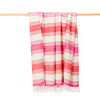John Hanly Large Lambswool Blanket | Pink Orange White Stripe