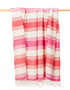 John Hanly Large Lambswool Blanket | Pink Orange White Stripe