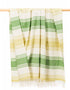 John Hanly Large Lambswool Blanket | Lime Green White Stripe