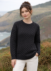 Aran Kildare Merino Wool Sweater | 100% Merino | Made in Ireland | Charcoal