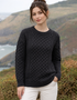Aran Kildare Merino Wool Sweater | 100% Merino | Made in Ireland | Charcoal