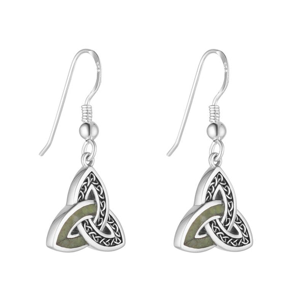 Trinity Knot Connemara Marble Earrings