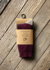 Tricolor 100% Merino Wool Socks | Burgandy