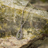 Sterling Silver Marble & Marcasite Pendant