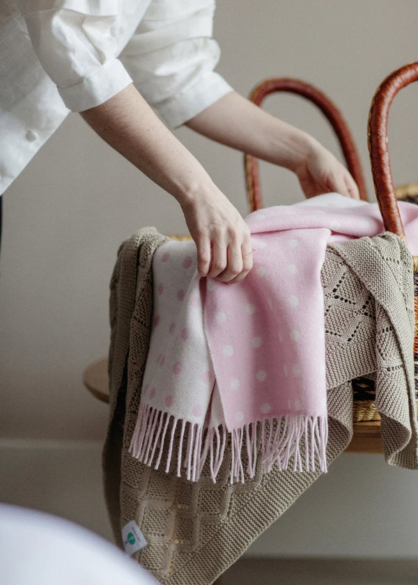 Foxford Baby Blanket | Spotted Pink