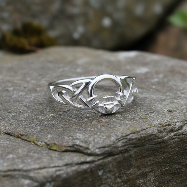 Sterling Silver Celtic Claddagh Ring