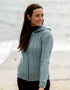 Aran Hooded Cardigan | Aqua