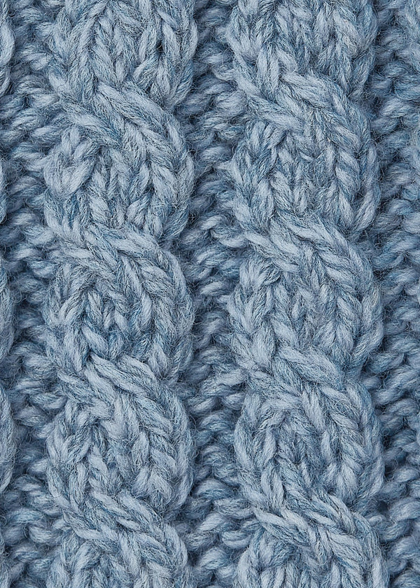 Delphi Aran Boyfriend Cardigan | Blue Grey - Clearance