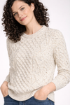 Unisex Aran Wool Sweater - Traditional Irish Knit | Flecked Cream