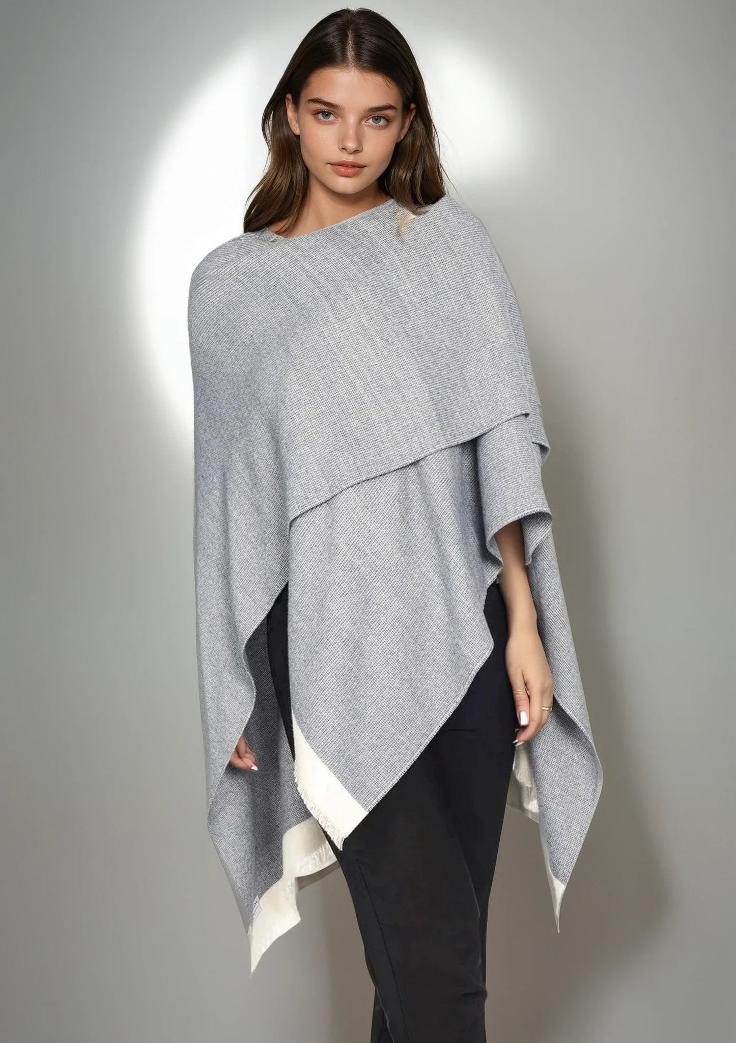 Jimmy Hourihan Fringed Shawl in Pepper/Salt Design