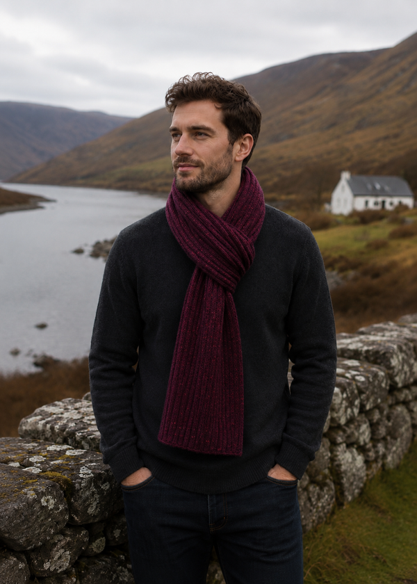 Fisherman Donegal Fleck Wool Scarf | Boradeux
