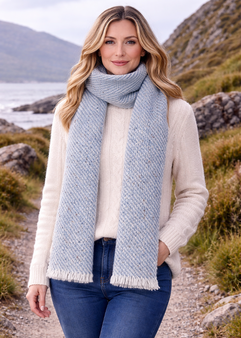 Mucros Aran Scarf | Merino Wool Alpaca Scarf