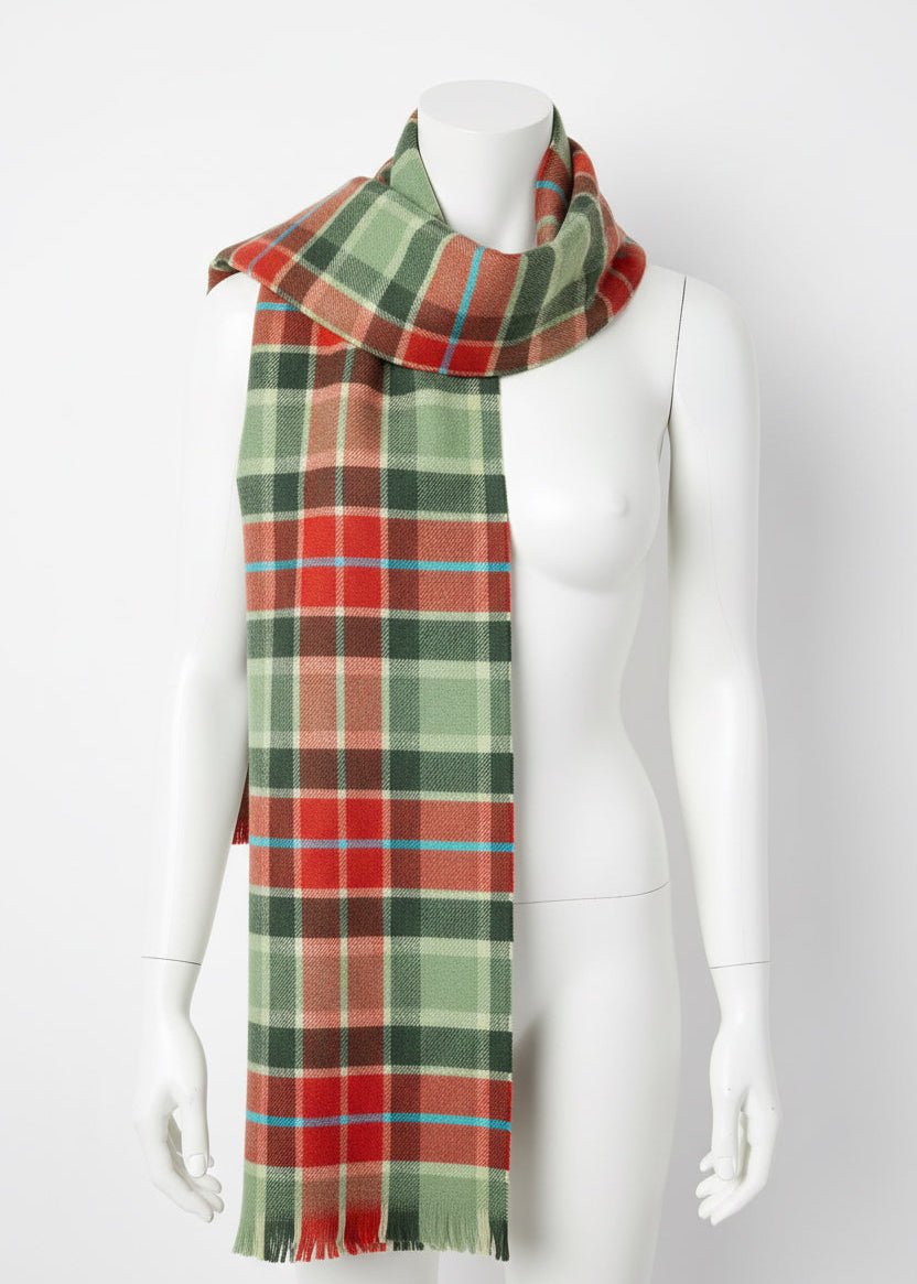 Foxford Rust Green Extra Fine Giant Merino Scarf
