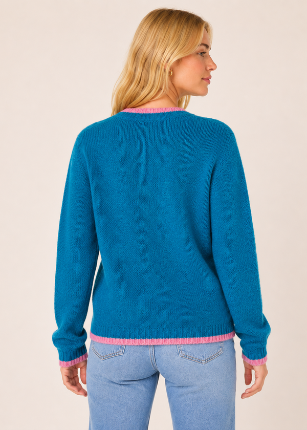 Slaney Crew Neck Sweater - Wool Cashmere Blend | Teal Harbour