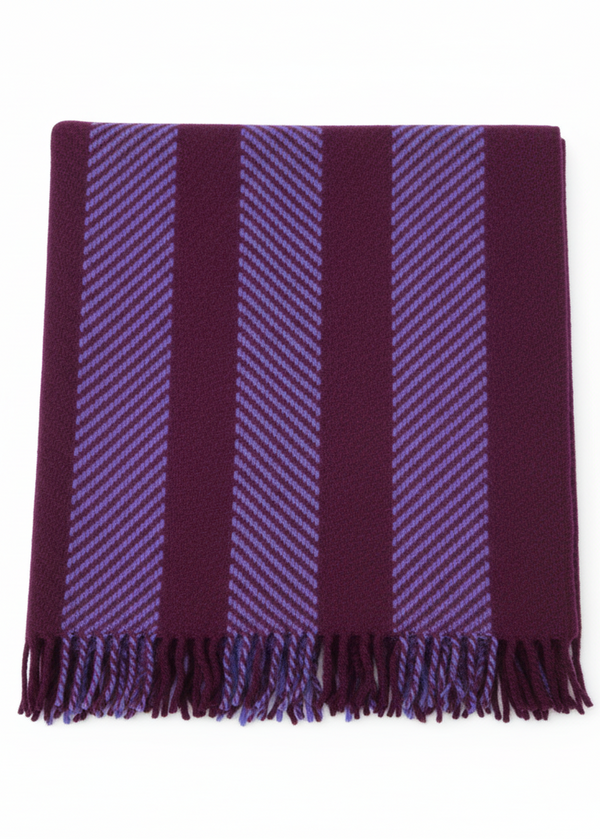 Foxford Merino Wool Throw | Aubergine/Orchid 