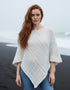 Aran Merino Wool V Poncho - Natural - Clearance