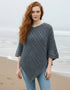 Aran Merino Wool V Poncho | Slate - Clearance