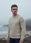 Aran Wool Sweater | Flecked Oatmeal