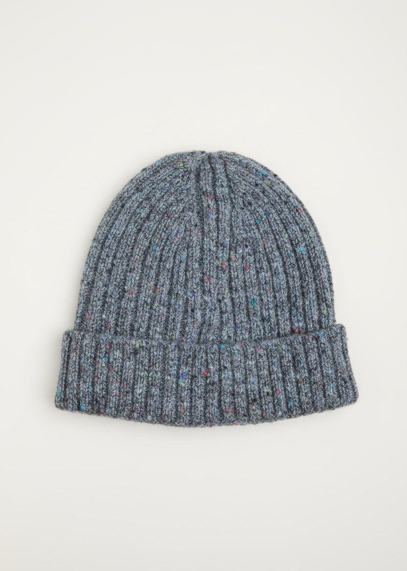 Aran Donegal Fleck Wool Hat - Grey Marl