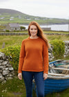 Ladies Donegal Roll Neck Sweater | Orange