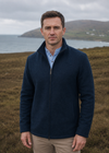 Men's Donegal Full Zip Herringbone Jacket | Navy