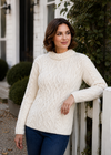 St. Bridget's Weave Aran Sweater in Natural | Aran Woollen Mills