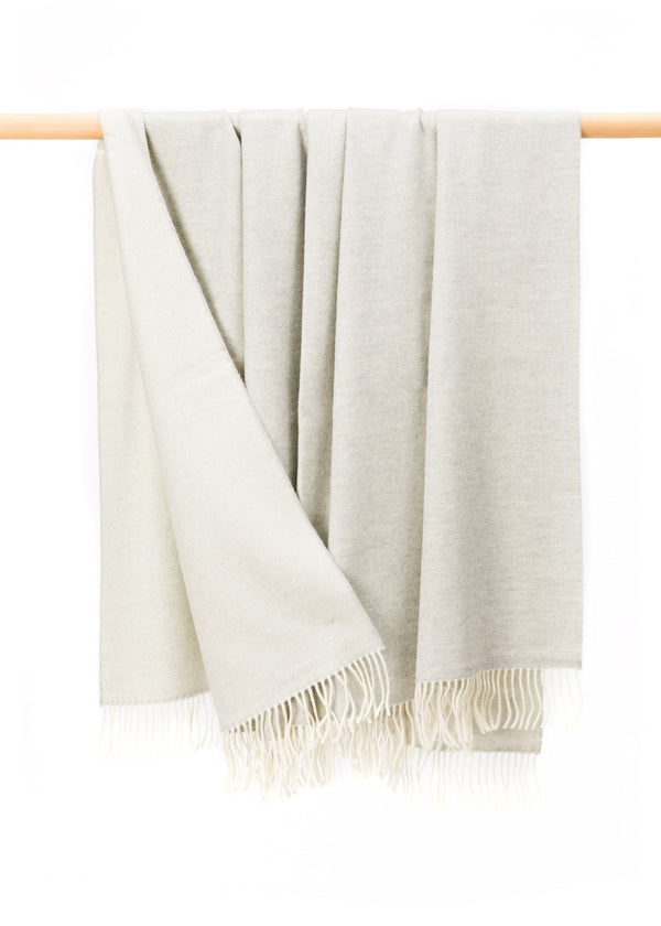 John Hanly Wool Angora Throw | Camel Cream