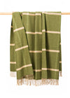 John Hanly Wool Angora Throw | Green Windowpane