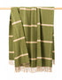 John Hanly Wool Angora Throw | Green Windowpane