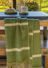 John Hanly Wool Angora Throw | Green Windowpane