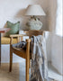 John Hanly Wool Angora Throw | Grey Silver Windowpane