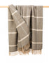 John Hanly Wool Angora Throw | Grey Silver Windowpane