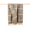 John Hanly Wool Angora Throw | Grey Silver Windowpane