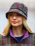 Pink Green Check Flapper Hat