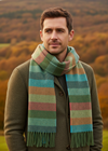 Foxford Lambswool Scarf | Leaf Multi Stripe