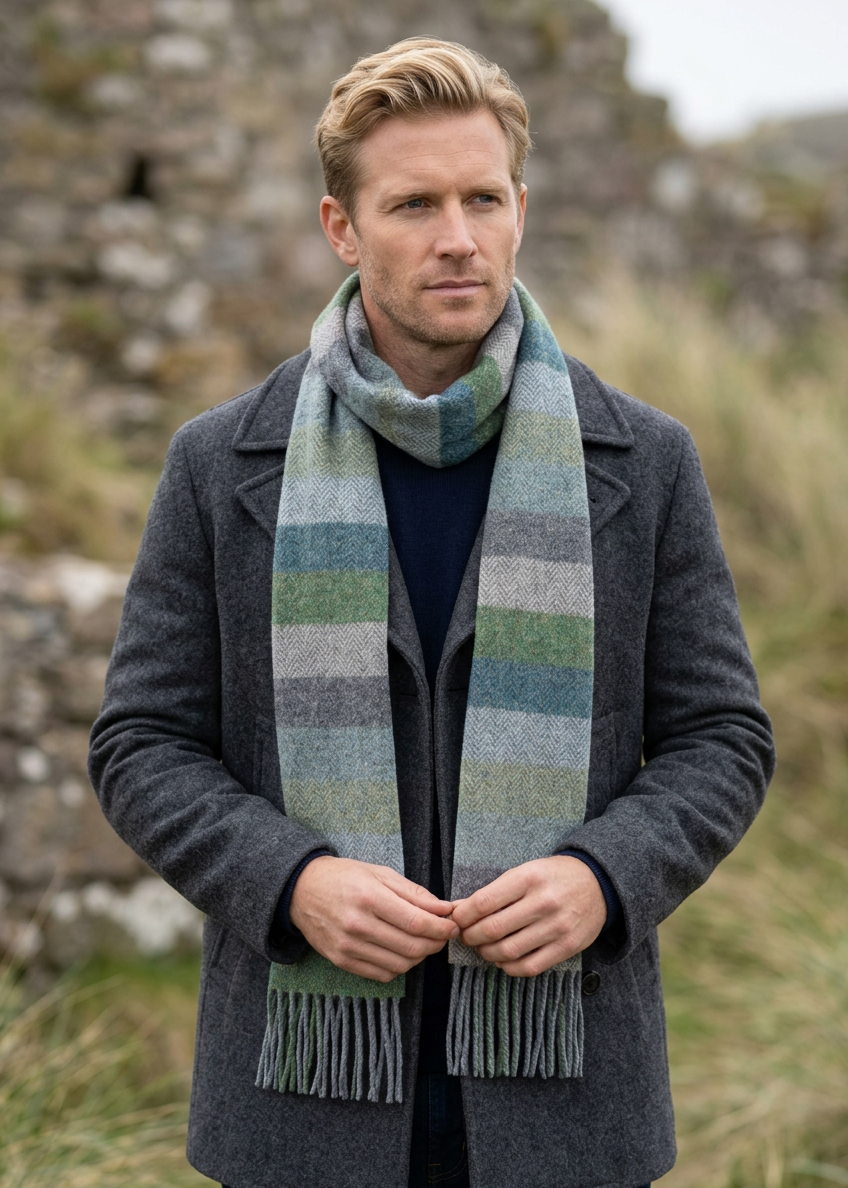 Foxford Lambswool Scarf | Oxford Multi Stripe