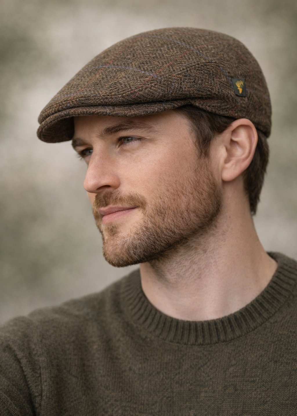 Mucros Trinity Cap | Premium Herringbone Wool Flat Cap