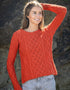 Women's Lambay Aran Sweater | Orange Marl