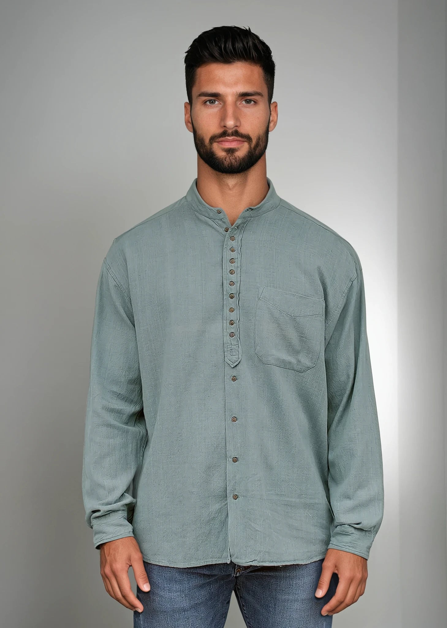 Civilian Men's Grandfather Shirt | Cloud