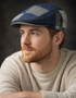 Donegal Tweed Flat Cap | Handcrafted Irish Blue Patch Cap | Hatman of Ireland