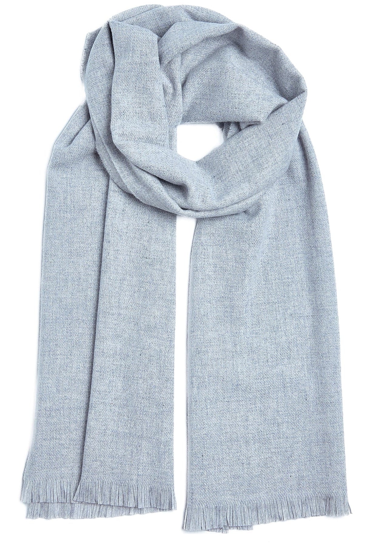 Foxford Fine Wool Cashmere Blend Scarf | Pearl Grey