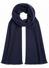 Foxford Navy Fine Wool Cashmere Blend Scarf