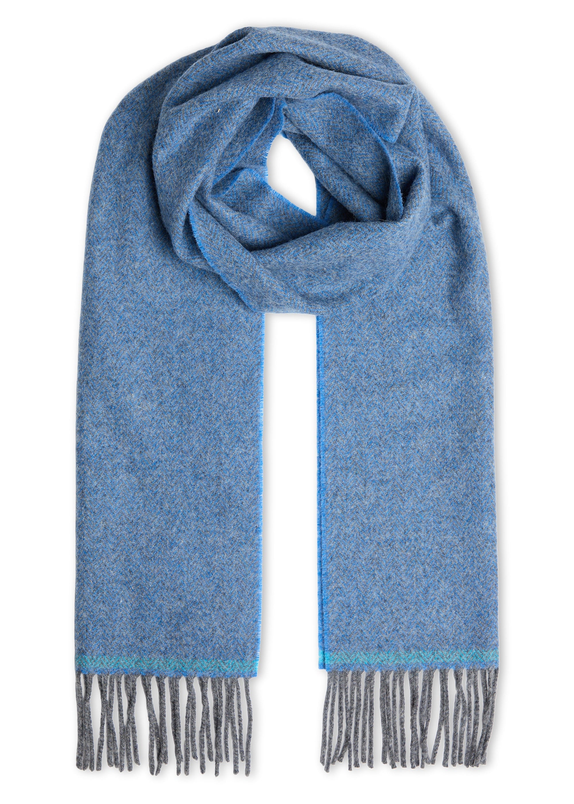 Foxford Lambswool Scarf | Cornish Blue