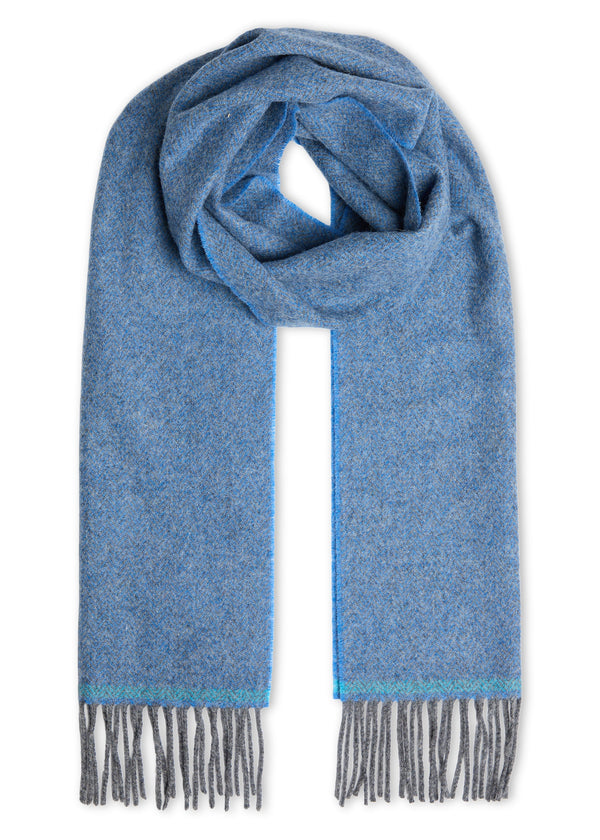 Foxford Lambswool Scarf | Cornish Blue