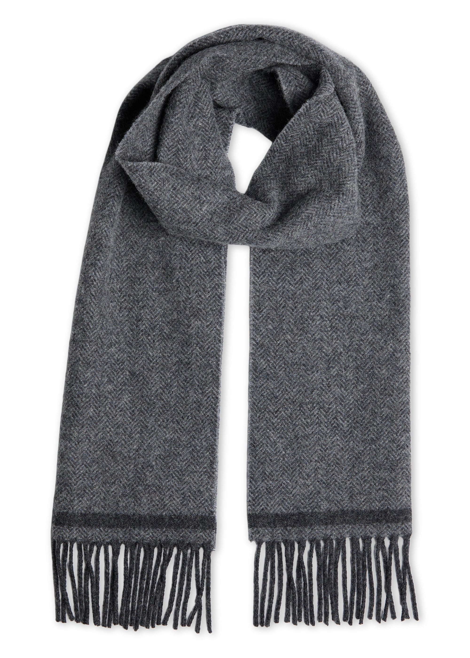 Foxford Lambswool Scarf | Graphite